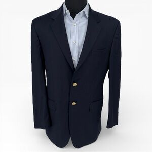Ralph Lauren Equestrian Blue Gold Button Sports Coat Blazer Jacket Men's 39L